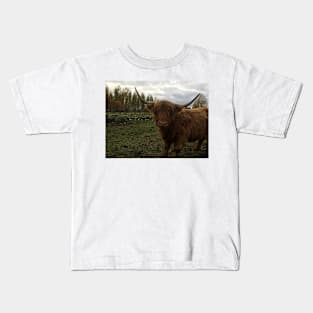 Scottish Highland Cattle Cow 2126 Kids T-Shirt